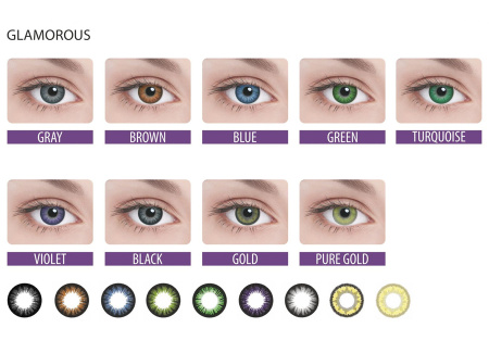 Цветные контактные линзы ADRIA Glamorous (2 линзы) (Violet) - фото, цена в интернет-магазине Мода-Оптик Архангельск